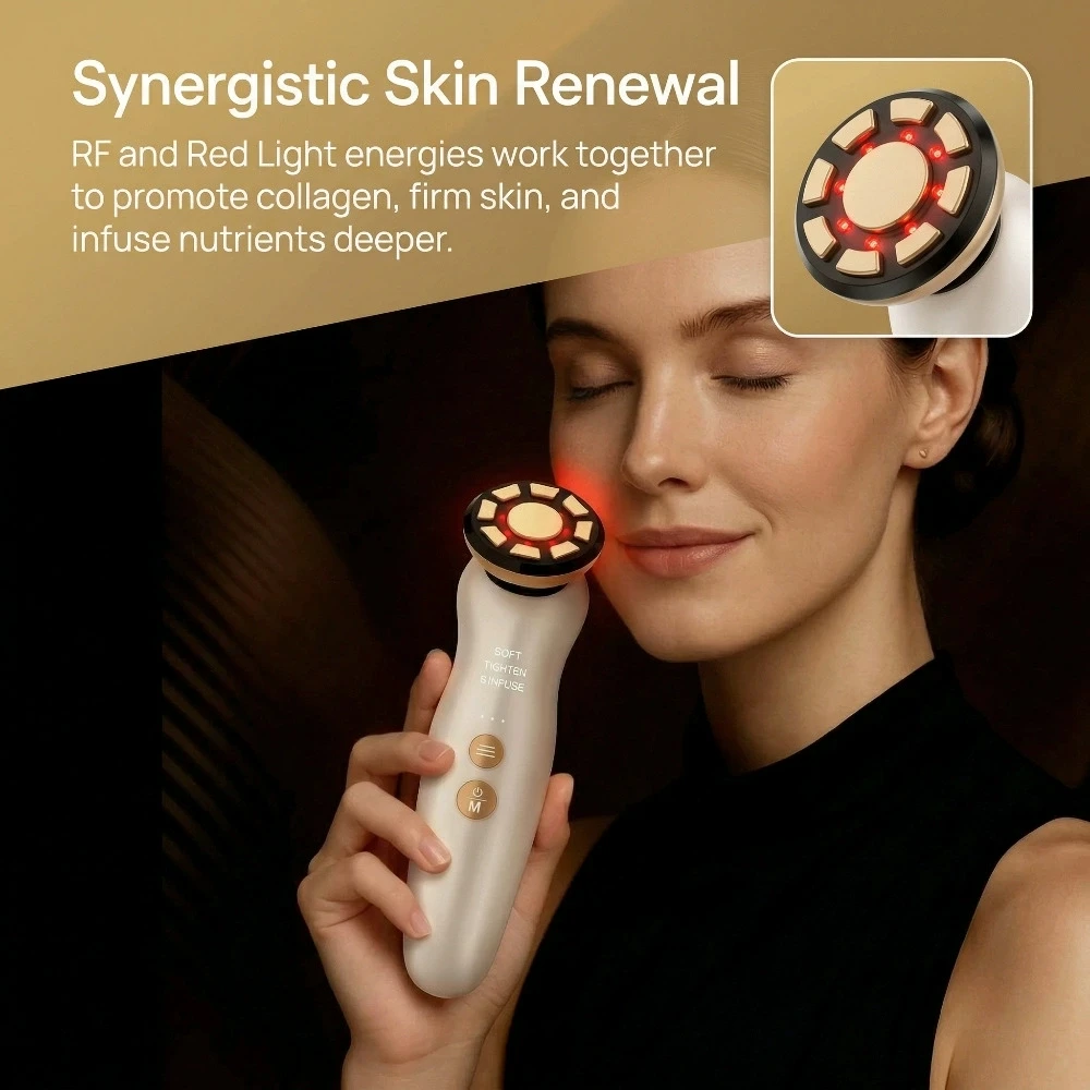 Galvanic Skin Sensor - RF Facial Massager LED Light therapy