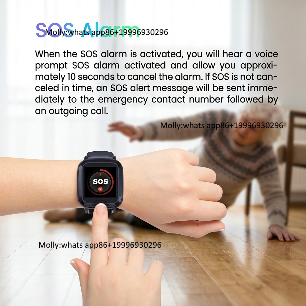 Fall Detection Watch - 4G GPS Tracking Bracelet Heart Rate