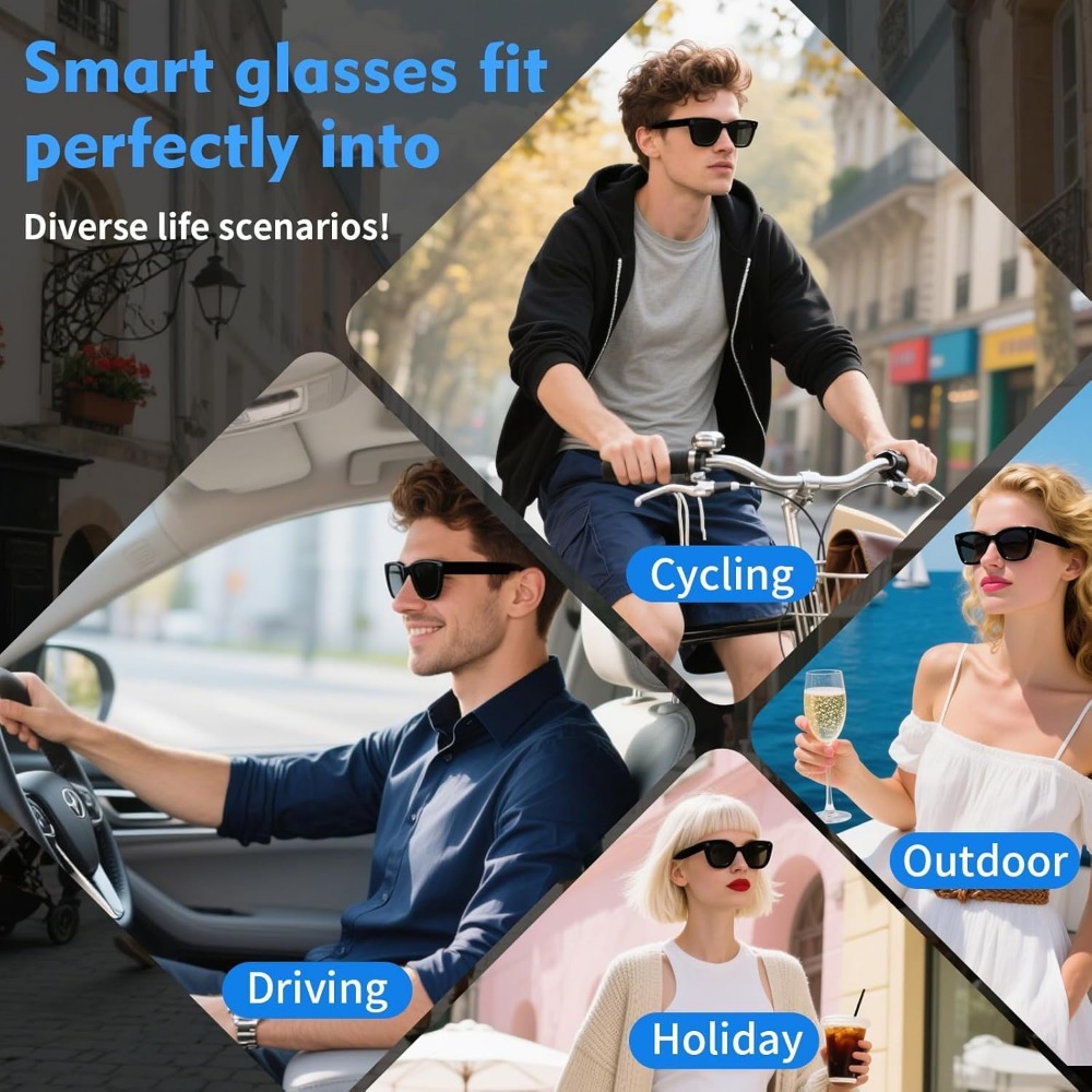 Smart Glasses with 8MP Camera, - Smart Glasses Lens ulasan dan harga