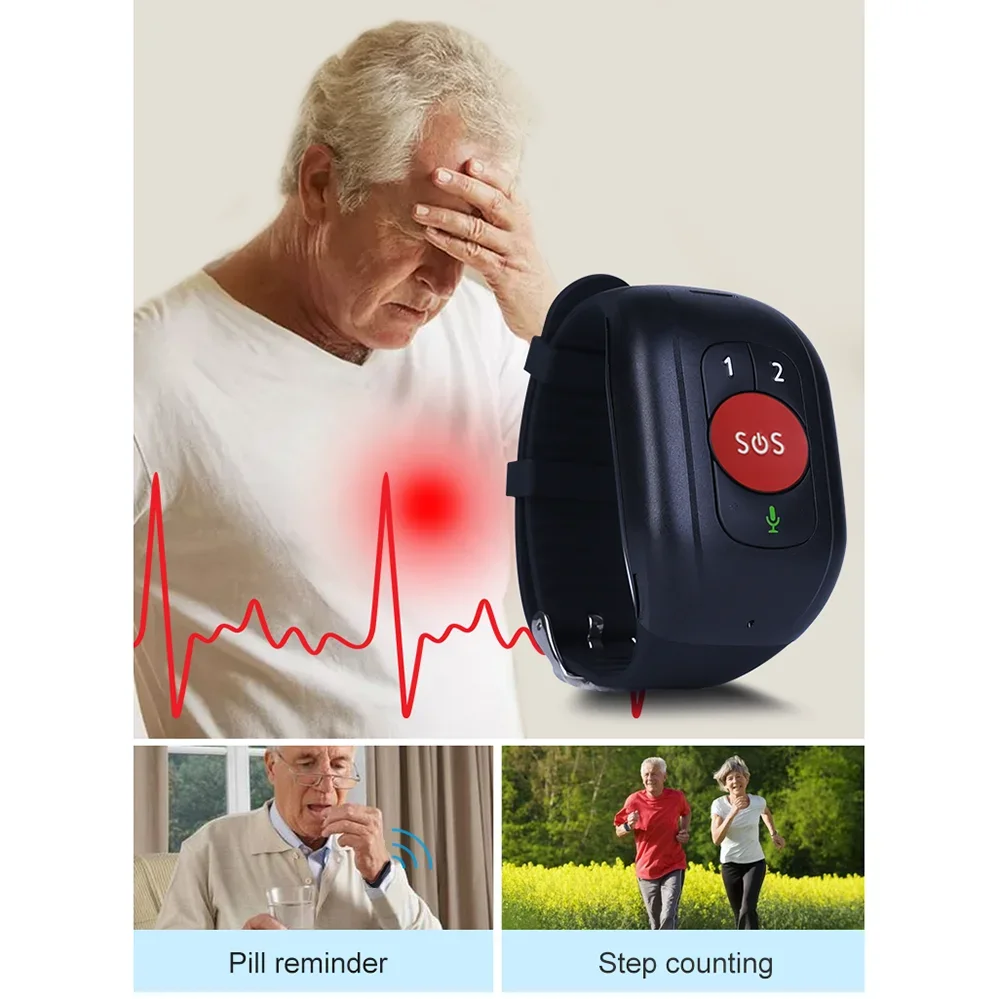 Elderly 4G LTE SOS Watch GPS T - Fall Detection Watch ulasan dan harga