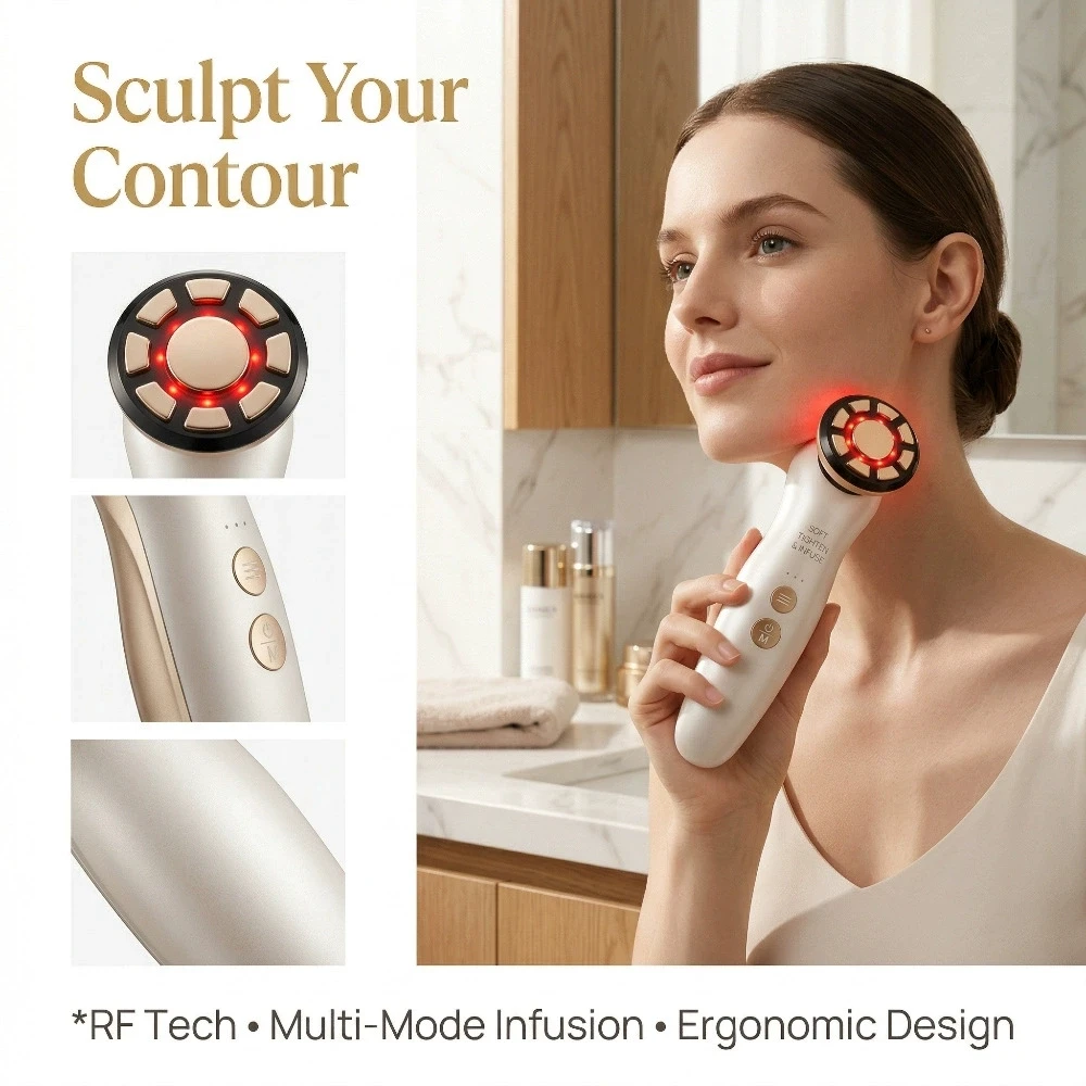 RF Facial Massager LED Light t - Galvanic Skin Sensor ulasan dan harga