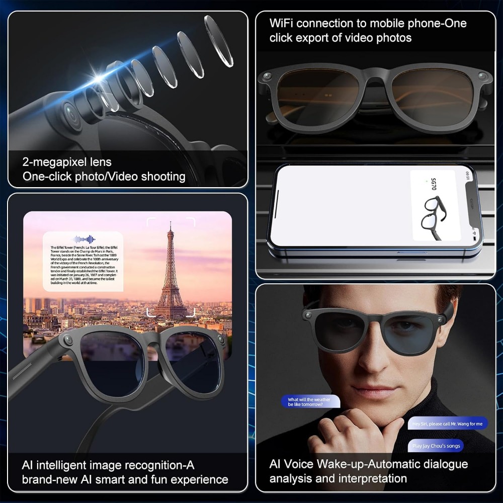 Smart Glasses with HD Camera,  - Smart Glasses Lens ulasan dan harga