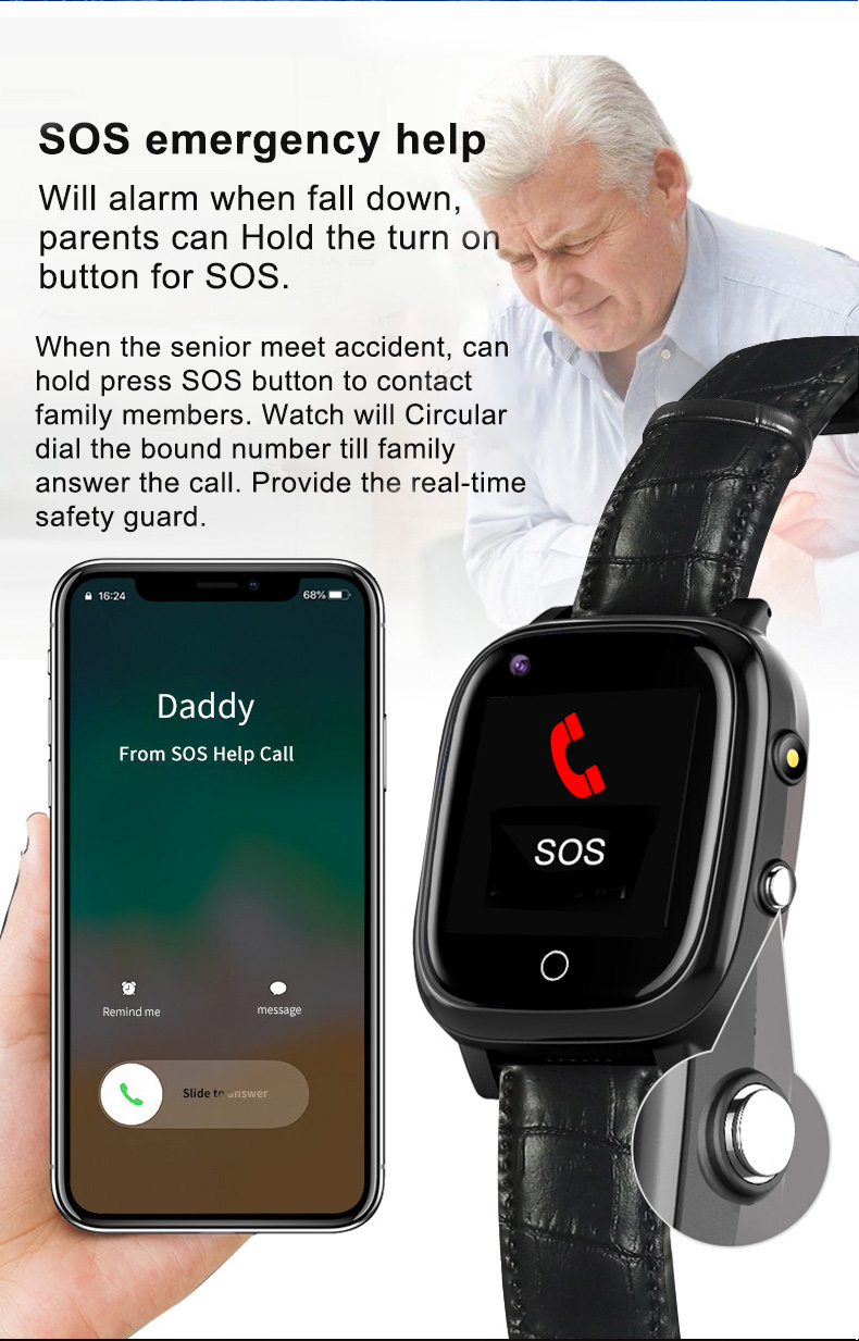 Elderly Smart Watch For Old Pe - Fall Detection Watch ulasan dan harga