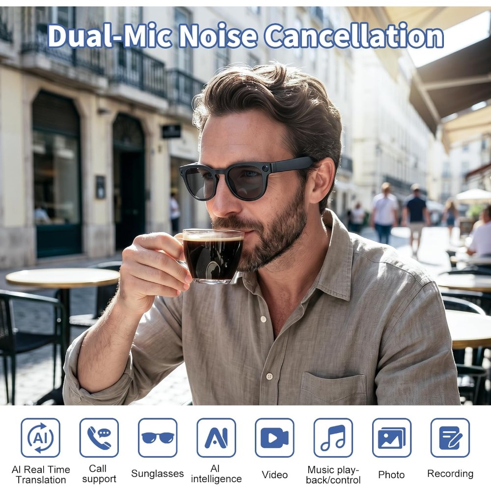 Smart Glasses with 8MP Camera, - Smart Glasses Lens ulasan dan harga