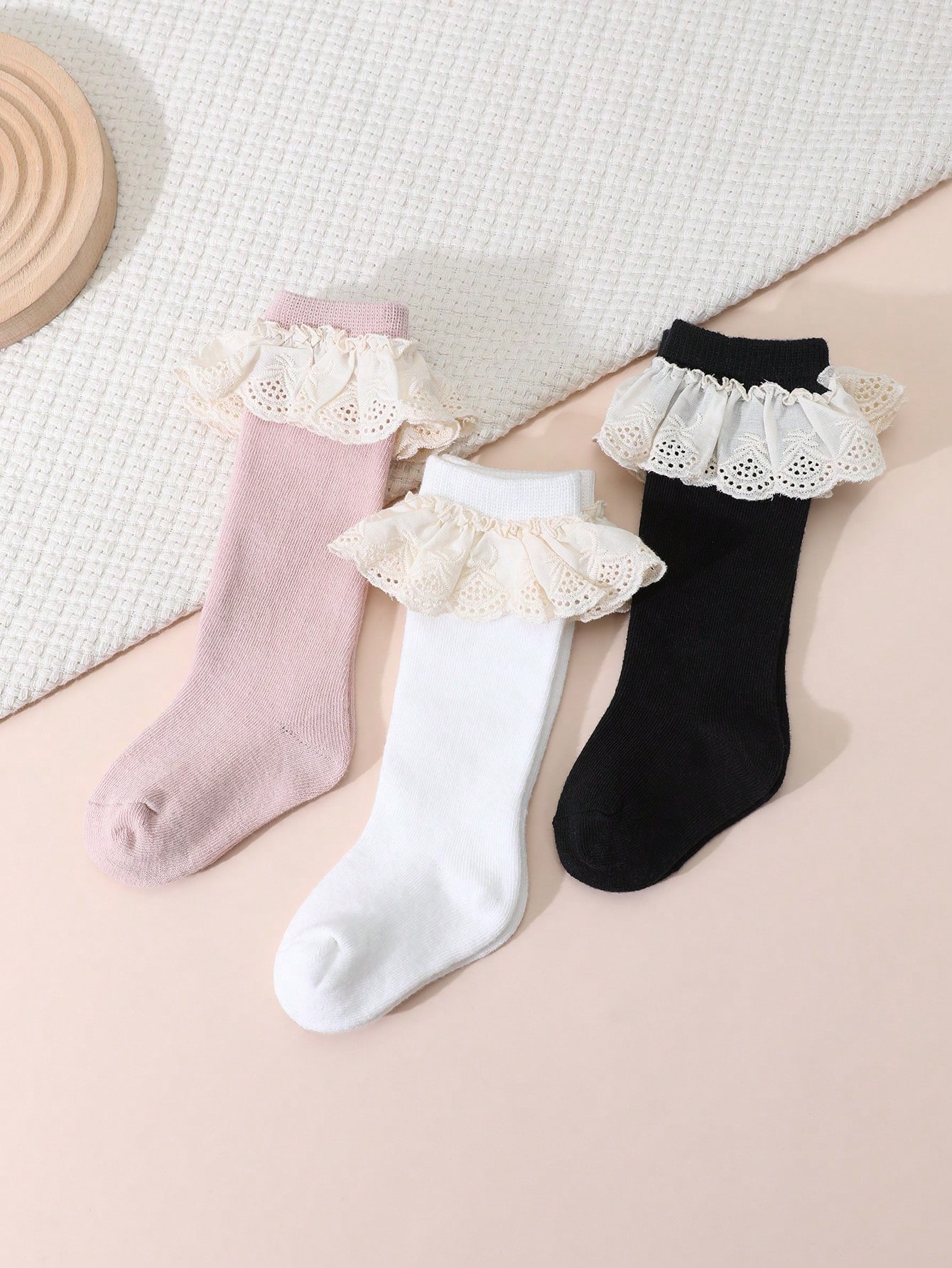 3Pairs Toddler Girls Lace Ruff - Baby Sock Oximeter ulasan dan harga