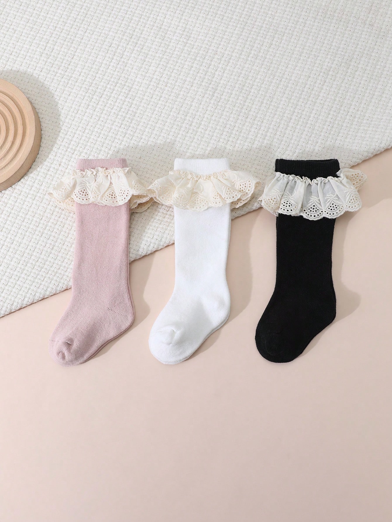 3Pairs Toddler Girls Lace Ruff - Baby Sock Oximeter ulasan dan harga
