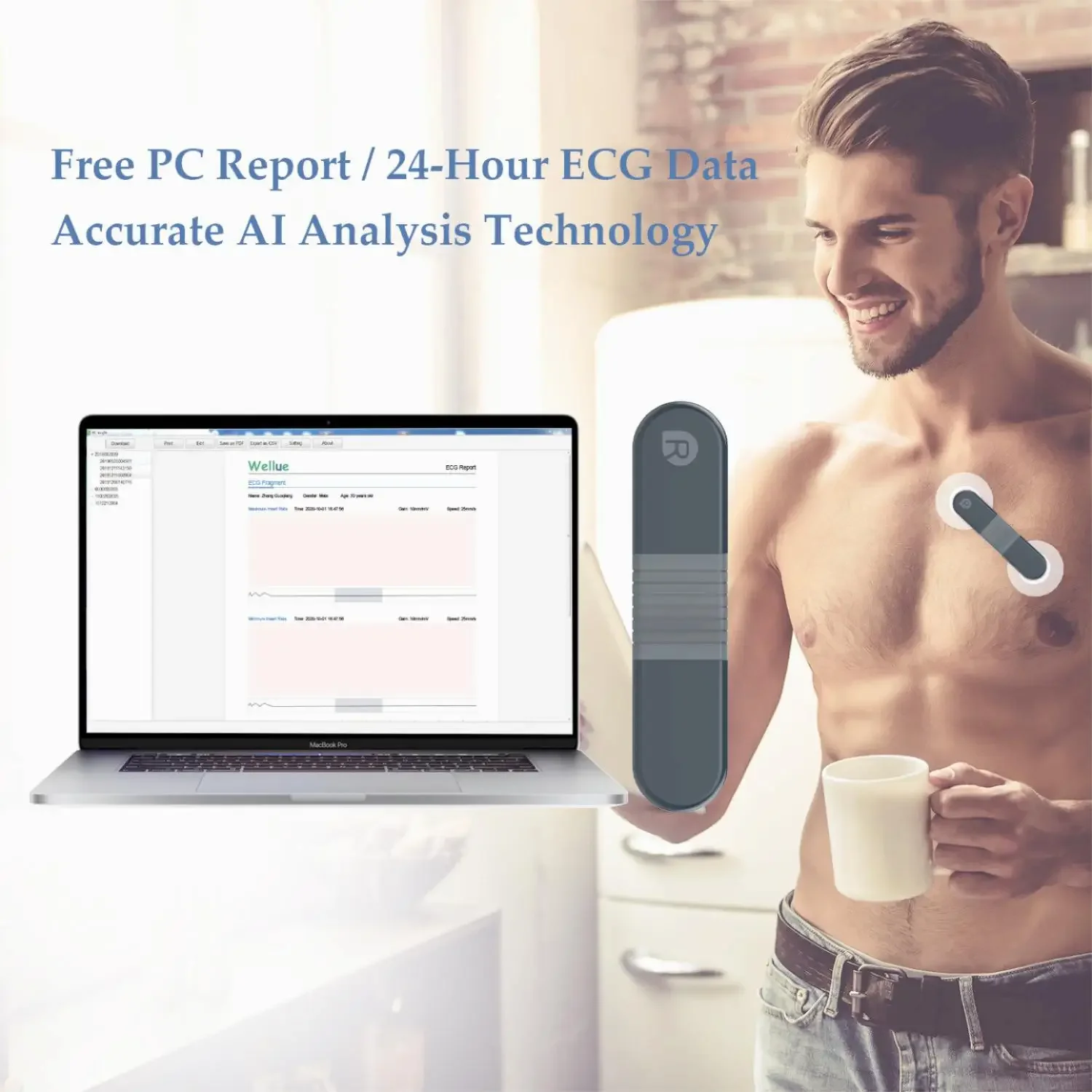 Wireless Bluetooth Dynamic Rec - Ecg Patch Monitor ulasan dan harga