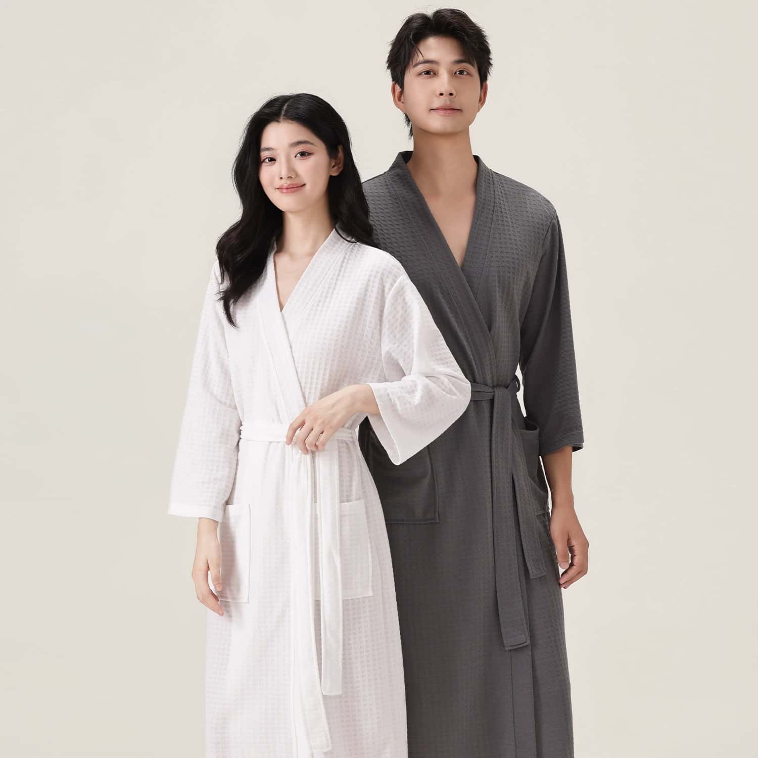 Ins Minimalist Waffle Bath Rob - Smart Knee Wrap ulasan dan harga