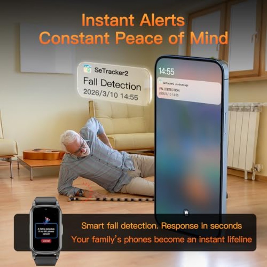 Smart Watch for Seniors with F - Fall Detection Watch ulasan dan harga